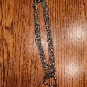 NWT Heart Silvertone Necklace Jewelry